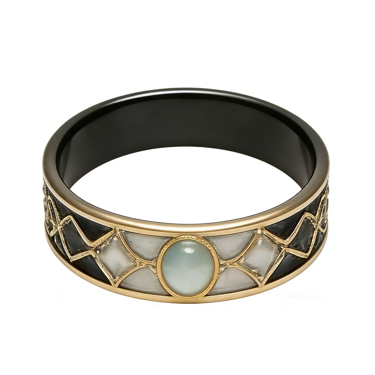 Vintage Enamel & Gemstone Bangle