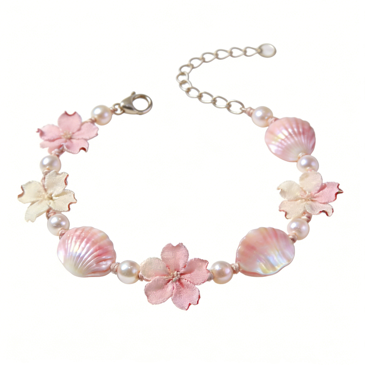 Pink Shell & Cherry Blossom Bracelet